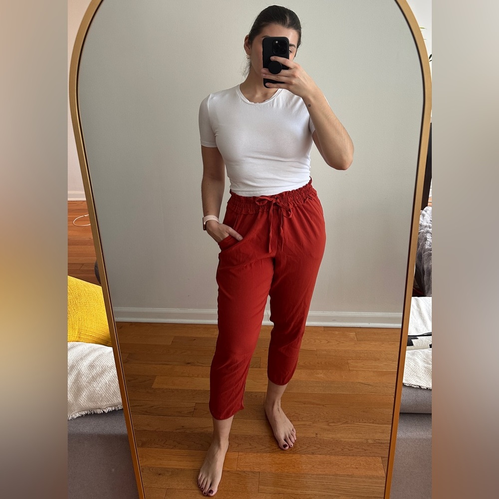 Zara Drawstring Orange Pants